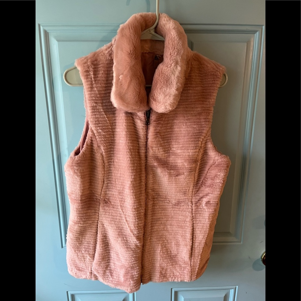 Pink Reversible Vest w/ faux fur